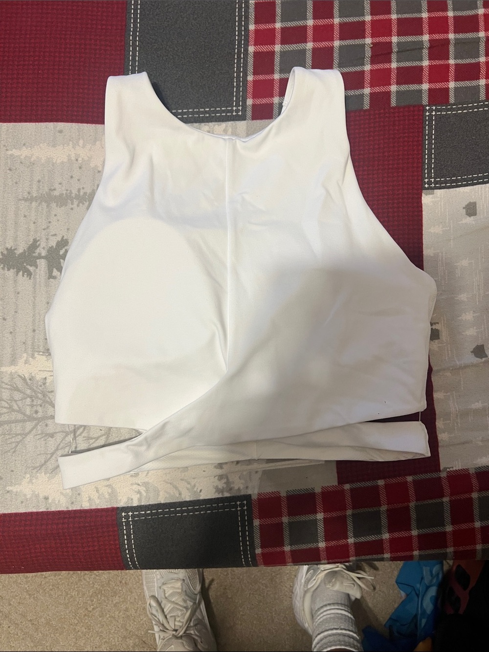 Athleta White Wrap-Style Crop Tank